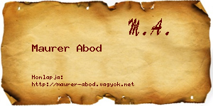 Maurer Abod névjegykártya